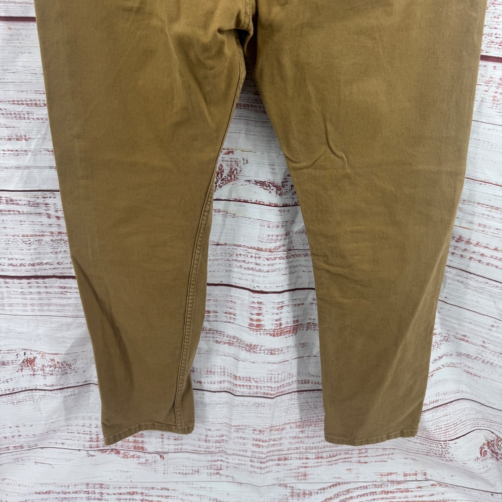Levis 502 Regular Taper Jeans Mens 32x30 Brown Cotton Stretch Chino Pants - Picture 8 of 11